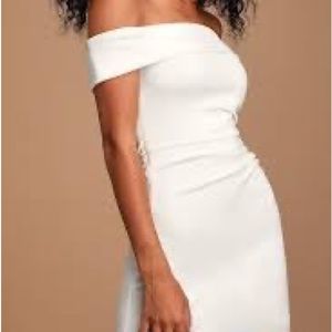 Lulu’s white off shoulder bodycon dress